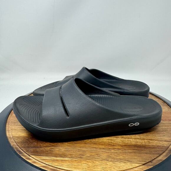 OOfos OOahh Black Recovery Slide Sandal Shoe Men's 11/Women's 13 - Picture 3 of 7